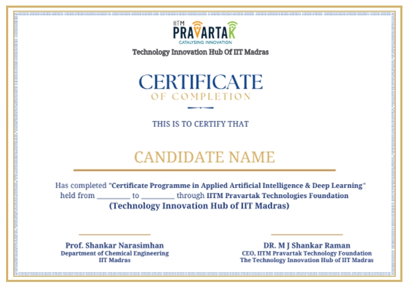 IIT Madras Pravartak Sample Advanced Certificate